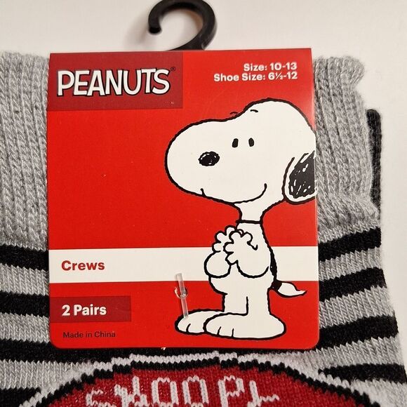 Snoopy socks crew style novelty graphic retro Peanuts brand - Picture 3 of 5